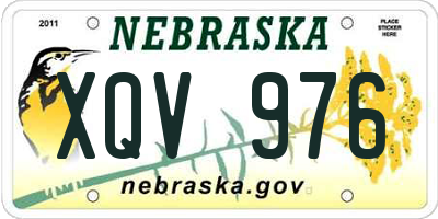 NE license plate XQV976