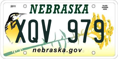 NE license plate XQV979
