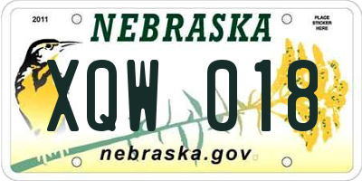 NE license plate XQW018