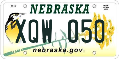 NE license plate XQW050