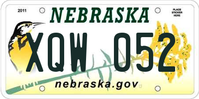 NE license plate XQW052