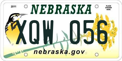 NE license plate XQW056