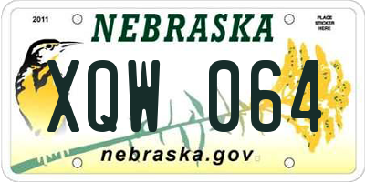 NE license plate XQW064