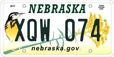 NE license plate XQW074