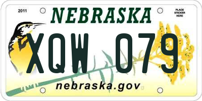 NE license plate XQW079