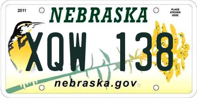 NE license plate XQW138