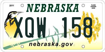 NE license plate XQW158