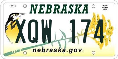 NE license plate XQW174