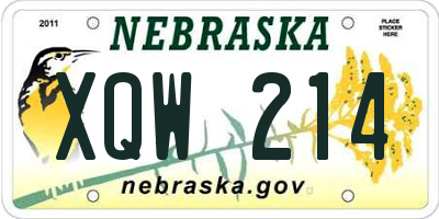 NE license plate XQW214