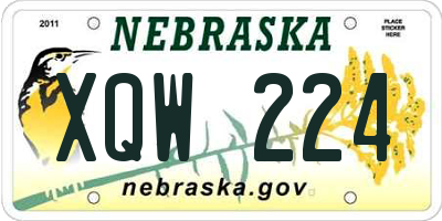 NE license plate XQW224
