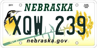 NE license plate XQW239