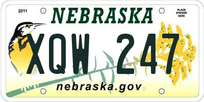 NE license plate XQW247