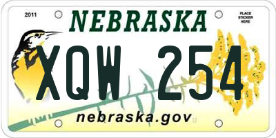 NE license plate XQW254