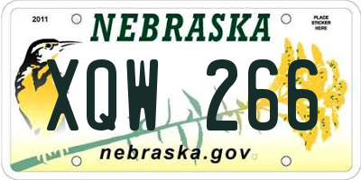 NE license plate XQW266