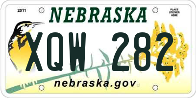 NE license plate XQW282