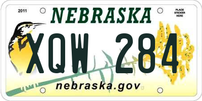 NE license plate XQW284