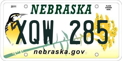 NE license plate XQW285
