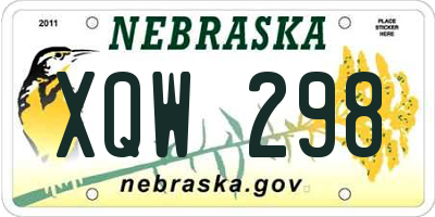 NE license plate XQW298