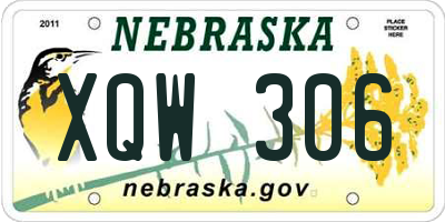 NE license plate XQW306