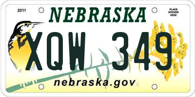 NE license plate XQW349