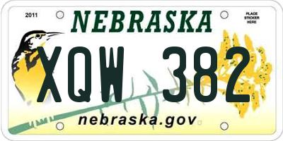 NE license plate XQW382