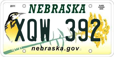 NE license plate XQW392