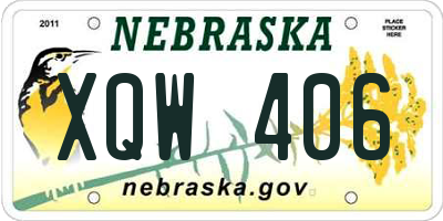 NE license plate XQW406