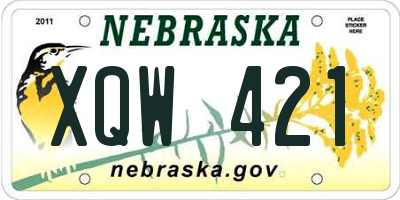 NE license plate XQW421