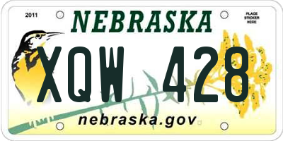 NE license plate XQW428