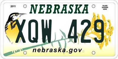 NE license plate XQW429