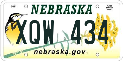 NE license plate XQW434