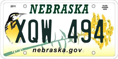 NE license plate XQW494