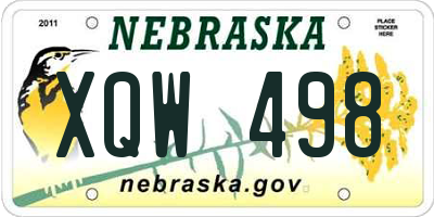 NE license plate XQW498