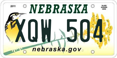 NE license plate XQW504
