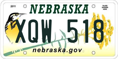 NE license plate XQW518