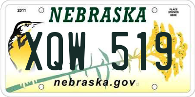NE license plate XQW519