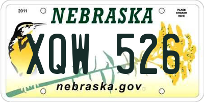 NE license plate XQW526
