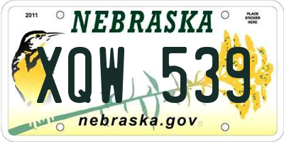 NE license plate XQW539