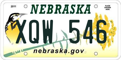 NE license plate XQW546