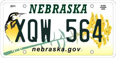 NE license plate XQW564