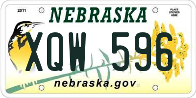 NE license plate XQW596