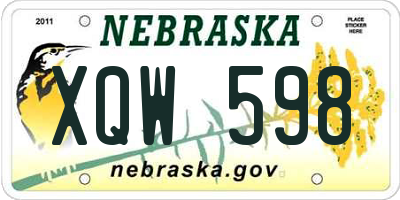 NE license plate XQW598