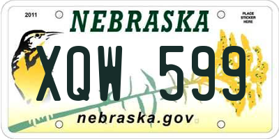 NE license plate XQW599