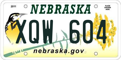 NE license plate XQW604