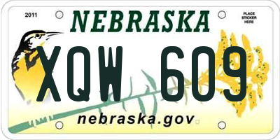 NE license plate XQW609
