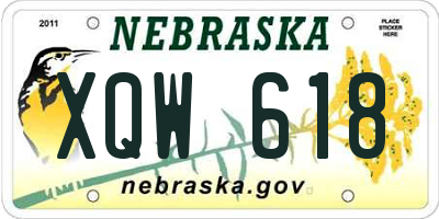 NE license plate XQW618