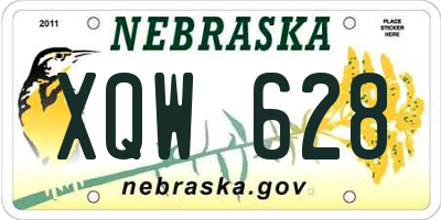 NE license plate XQW628