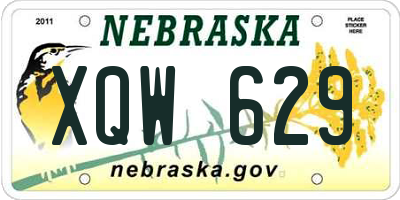NE license plate XQW629