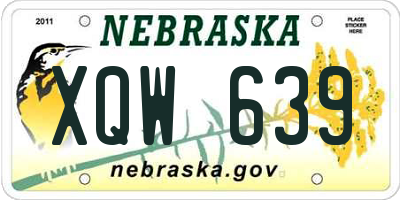 NE license plate XQW639