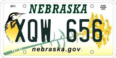 NE license plate XQW656
